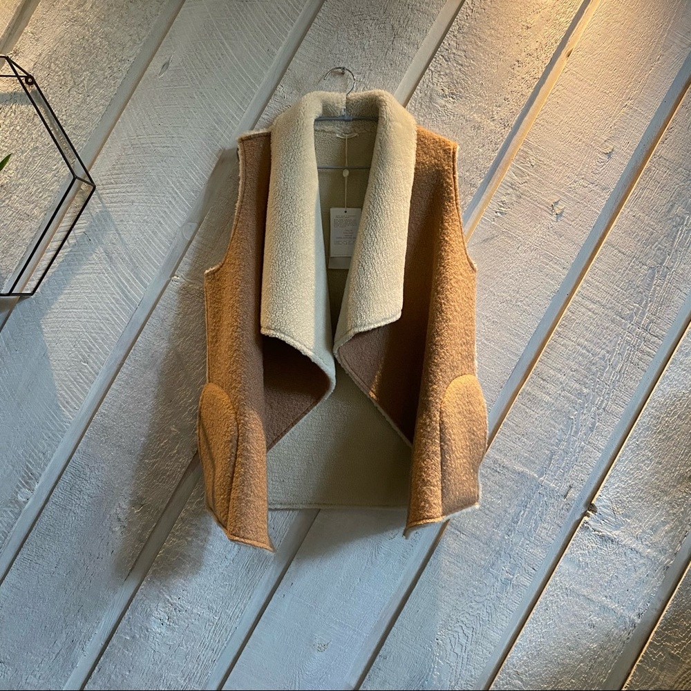 BNWT Equipment Faux Camel Fur Vest